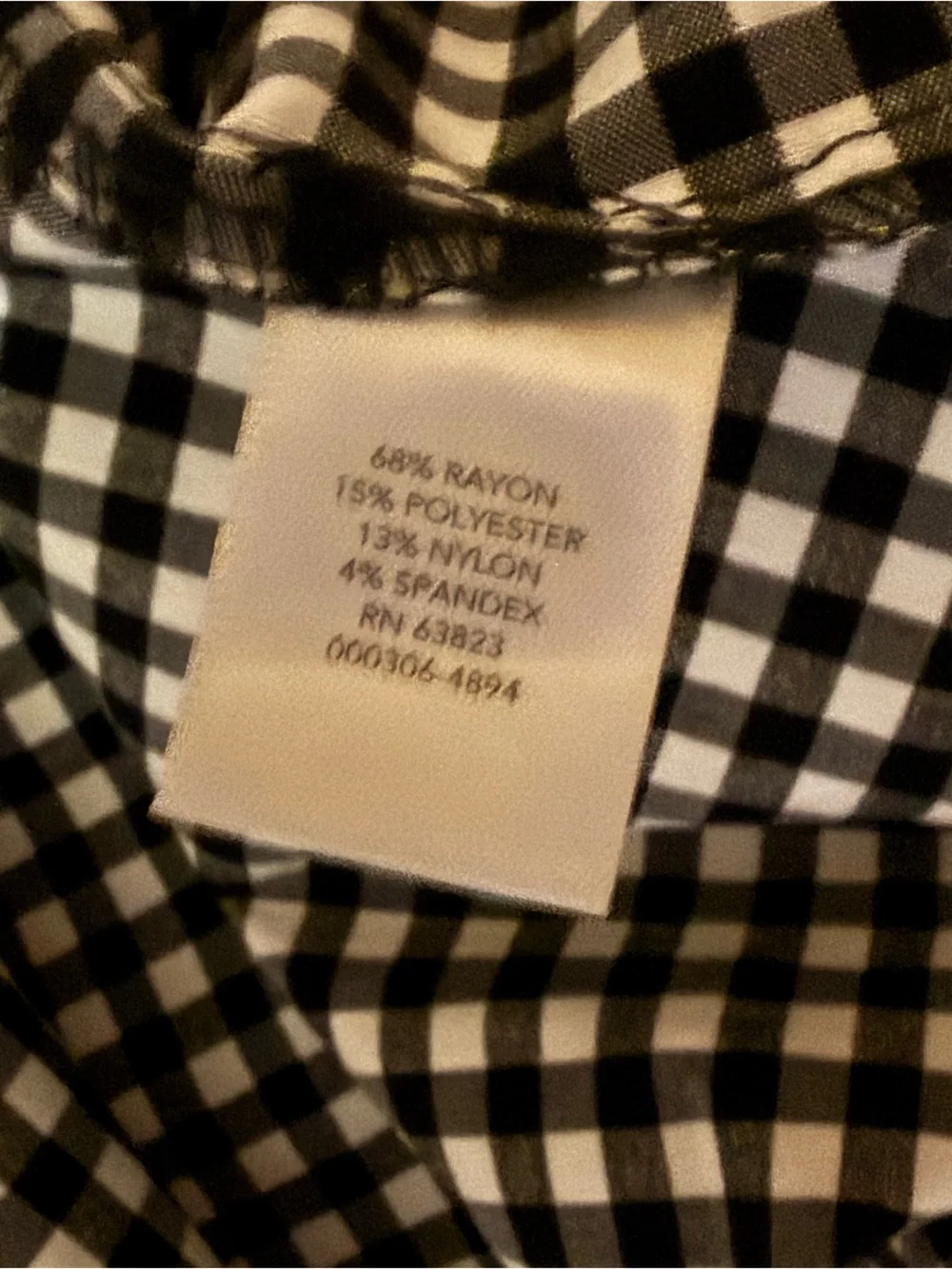 CHRISTOPHER & BANKS Black & White Gingham Stretch Pencil Skirt •Size S•